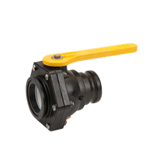 Picture of VALVE BANJO MVSF300FP POLY MANIFOLD STUBBY VALVE 3" FULL PORT FLANGE X 3" MALE CAMLOCK