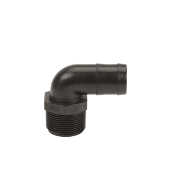 Picture of KING NIPPLE POLY HB125-90 1-1/4" MPT X 1-1/4" HOSE BARB