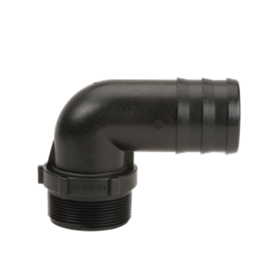 Picture of KING NIPPLE POLY HB300-90 3" MPT X 3" HOSE BARB