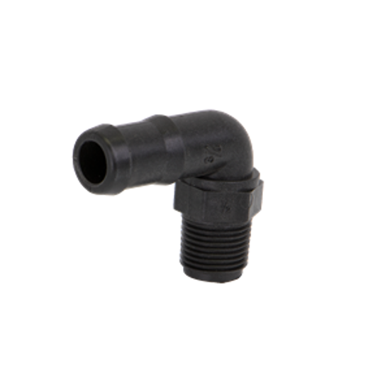 Picture of KING NIPPLE POLY HB050/075-90 1/2" MPT X 3/4" HOSE BARB