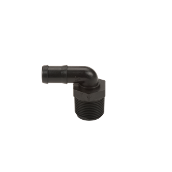 Picture of KING NIPPLE POLY HB100/075-90 1" MPT X 3/4" HOSE BARB