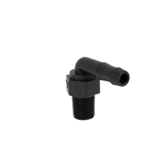 Picture of KING NIPPLE POLY HB025/050-90 1/4" MPT X 1/2" HOSE BARB