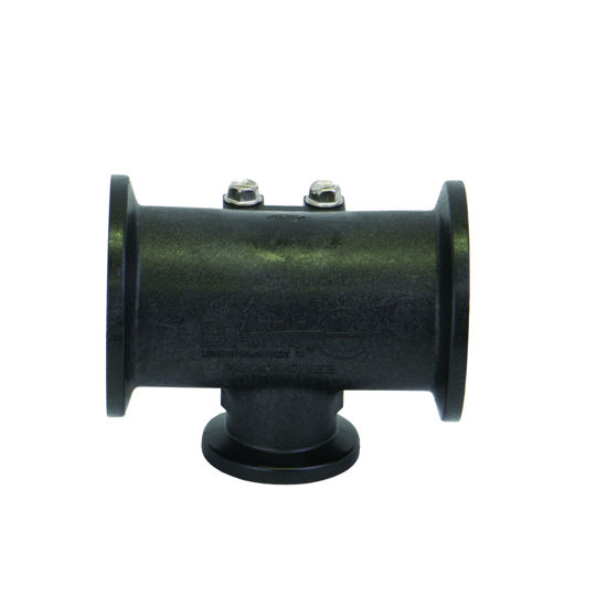 Picture of BANJO M200100TEEB MANIFOLD TEE REDUCER W/ MOUNTING TAB 2" FLANGE X 1' FLANGE