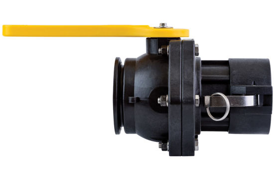 Picture of VALVE BANJO MVSD300FP POLY STUBBY VALVE 3" FULL PORT FLANGE X 3" FEMALE CAMLOCK